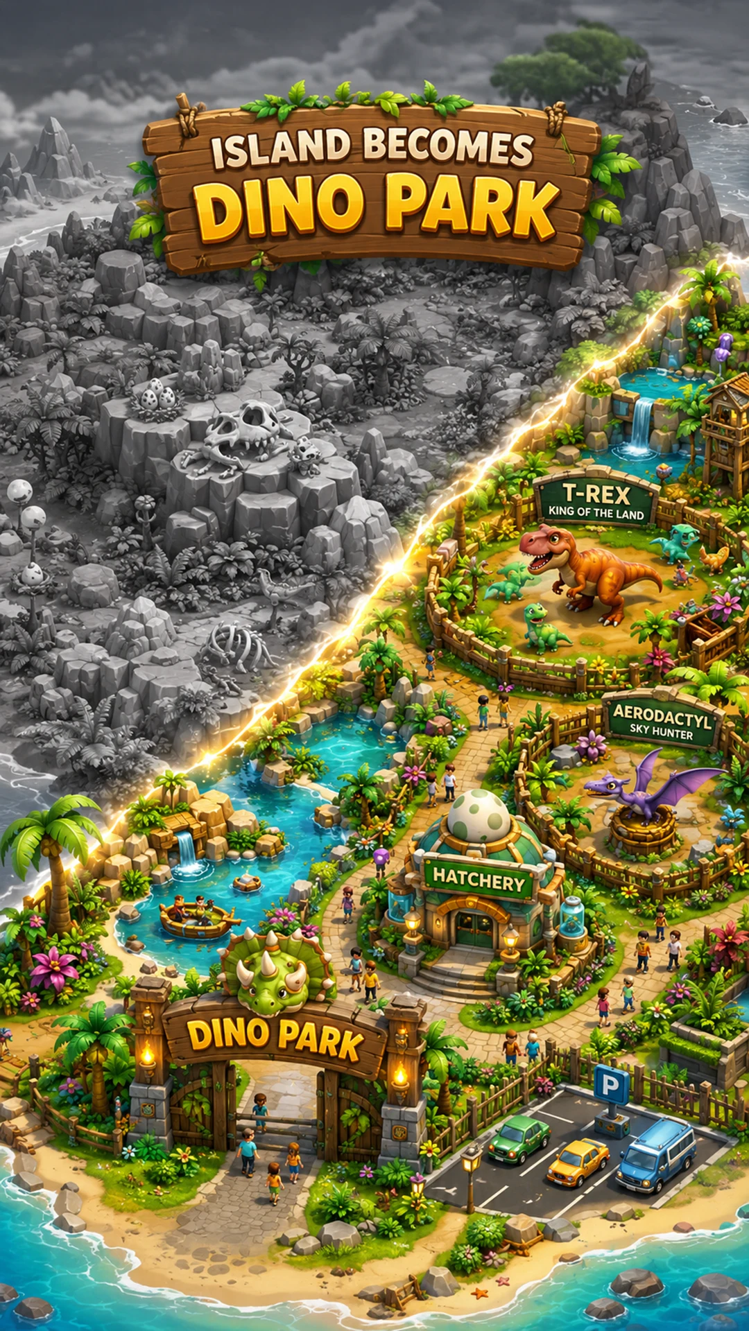 Dino Merge: Lost Island screenshot